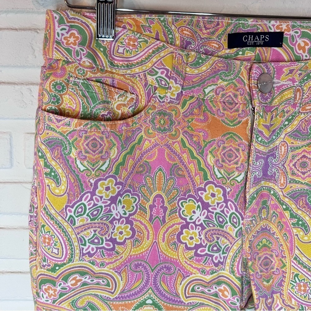 Chaps Pastel Paisley Slimming Fit Cotton Stretch Jeans, Women’s Size 4 - Picture 9 of 9